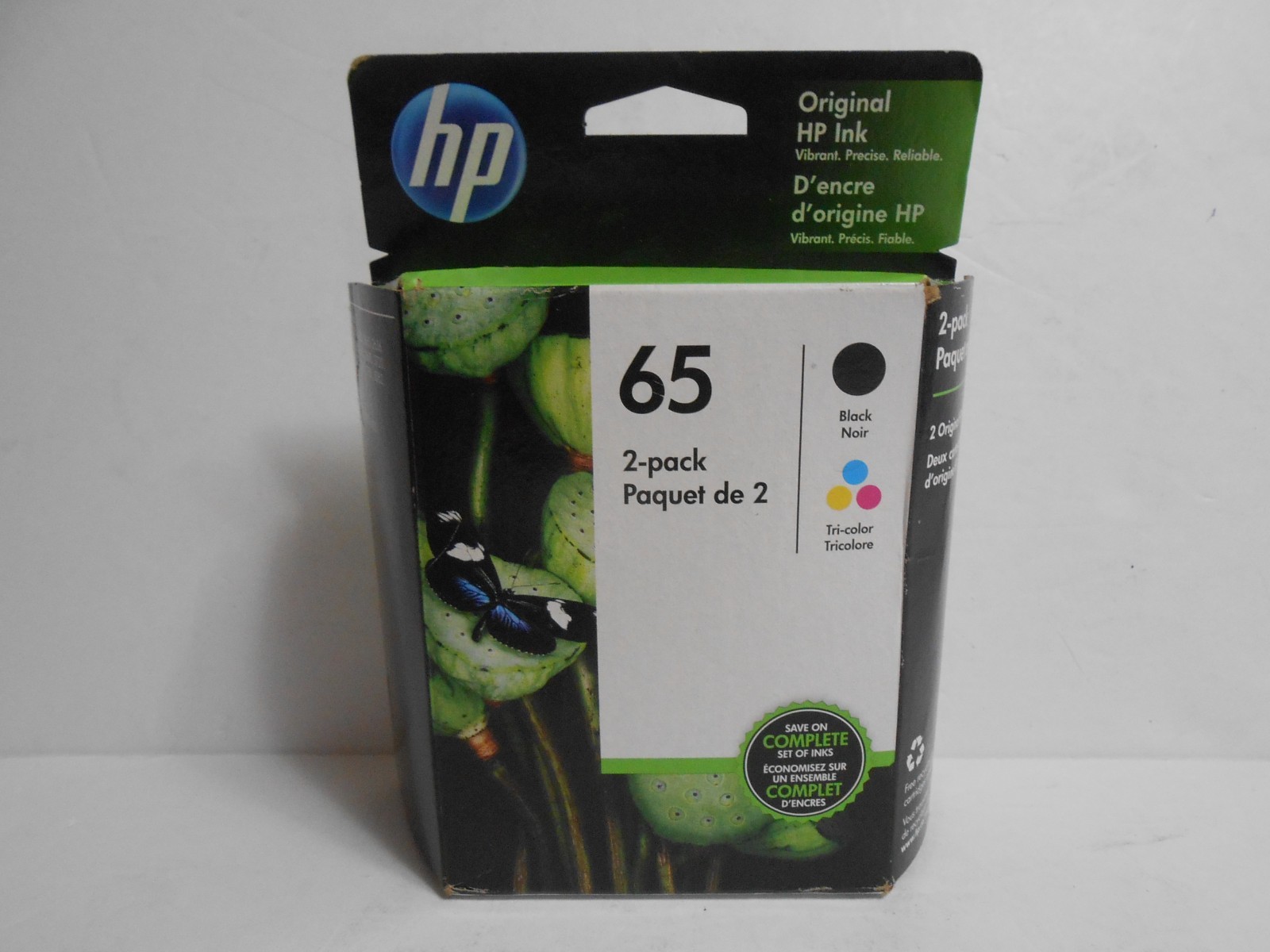 HP 65 2 pack Black Tricolor Original Ink Cartridges T0A36AN Expired 7/2023
