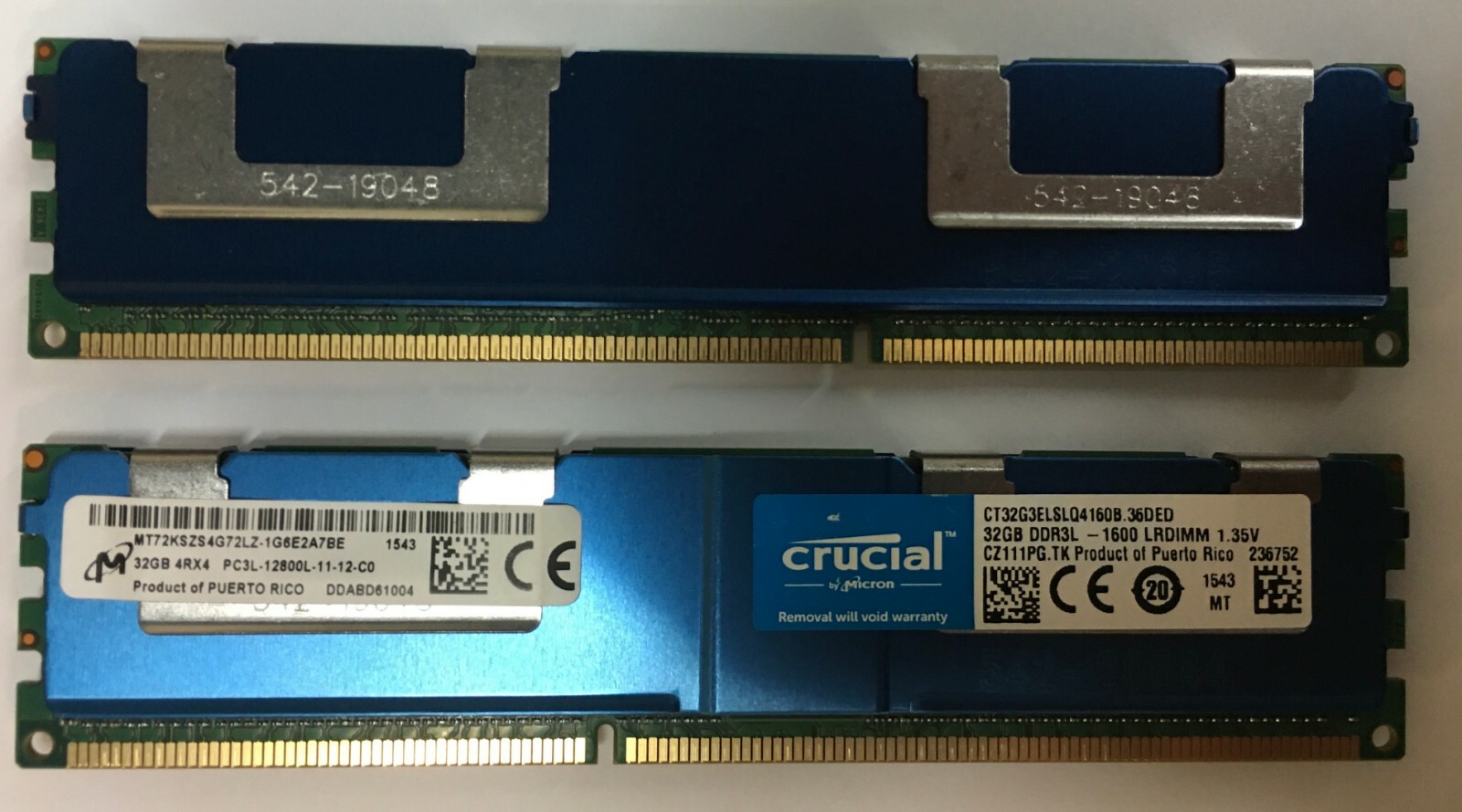 Micron, 32GB, 4Rx4 PC3L-12800L , DDR3L-1600 LRDIMM, MT72KSZS4G72LZ-1G6E2A7BE