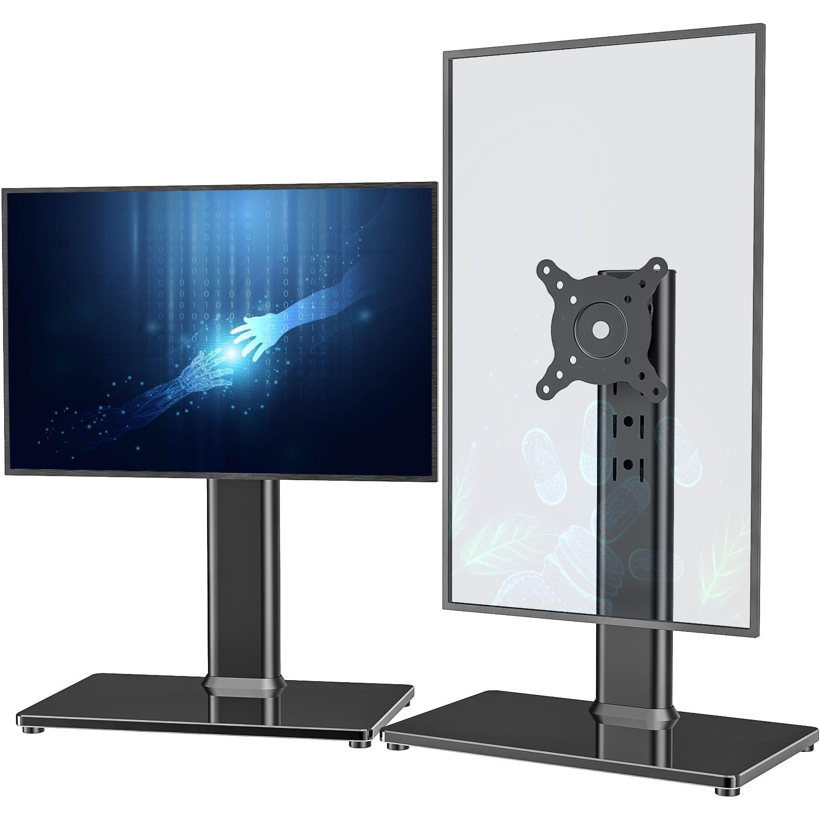 2 Pack Adjustable LCD Monitor Stand Riser for 13" to 32" Screens, Swivel & Rotat
