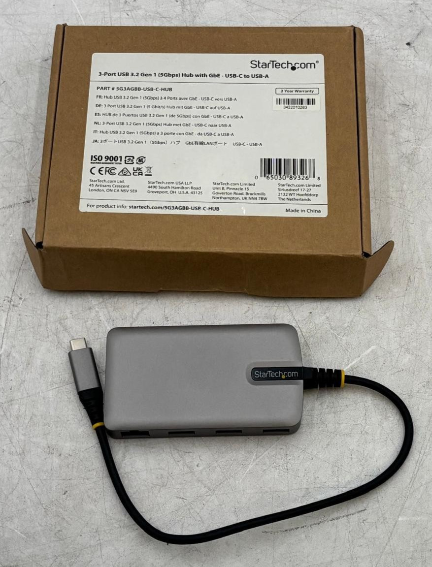 StarTech.com 3-Port USB 3.2 Gen 1 Hub w/GbE - USB-C to USB-A | 5G3AGBB-USB-C-HUB