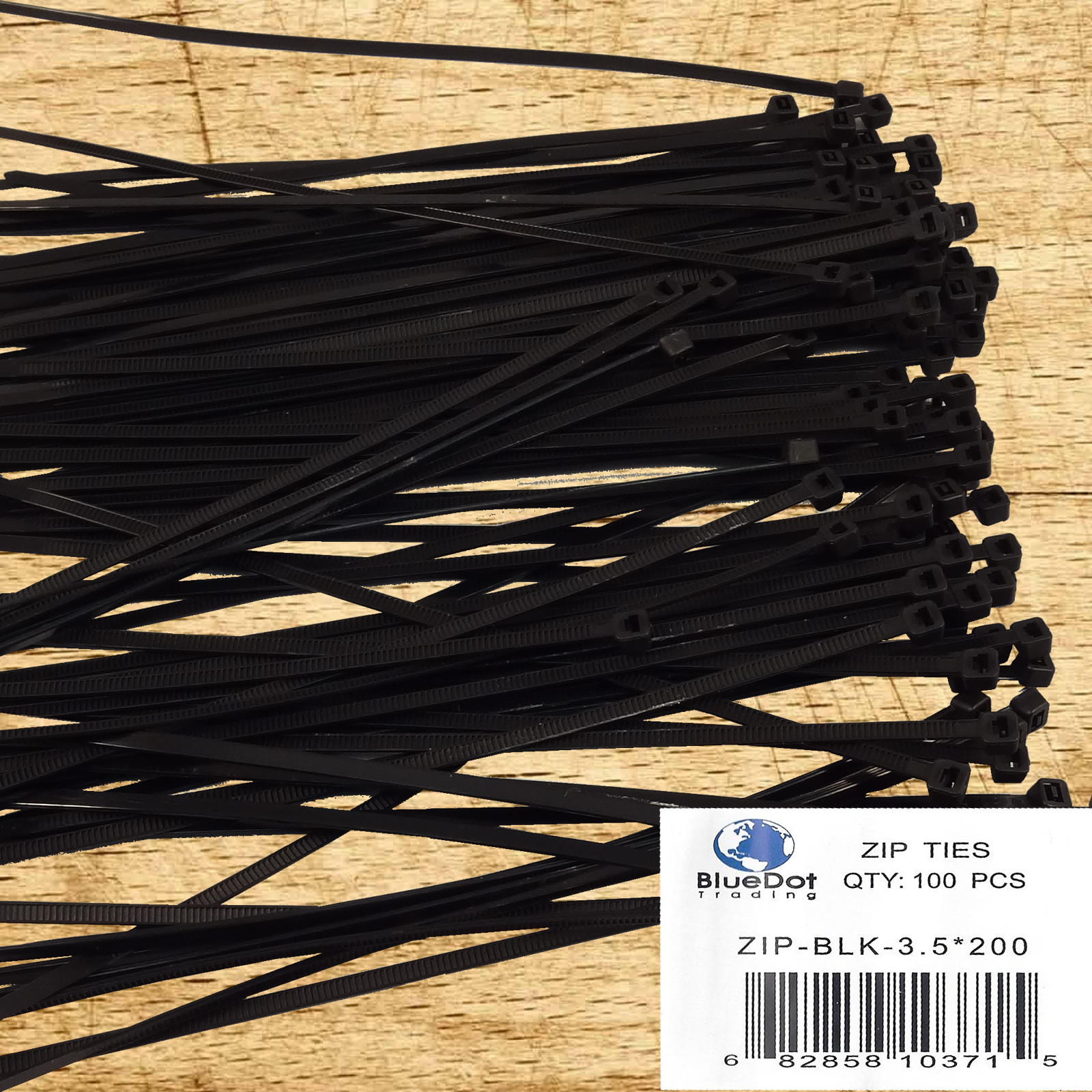 USA  ~ 8 Inch 40 LBS Nylon Quality Cable Zip Wire Ties BLACK 100 Pack