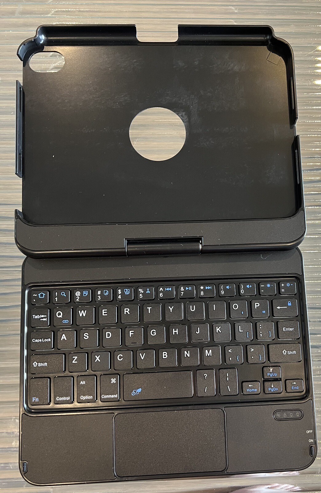 Wireless Keyboard for Tablet 5in x 8in Black Aluminum Alloy