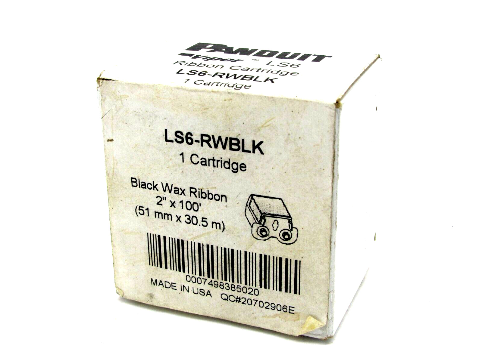 NEW SEALED PANDUIT LS6-RWBLK CARTRIDGE BLACK WAX RIBBON LS6RWBLK