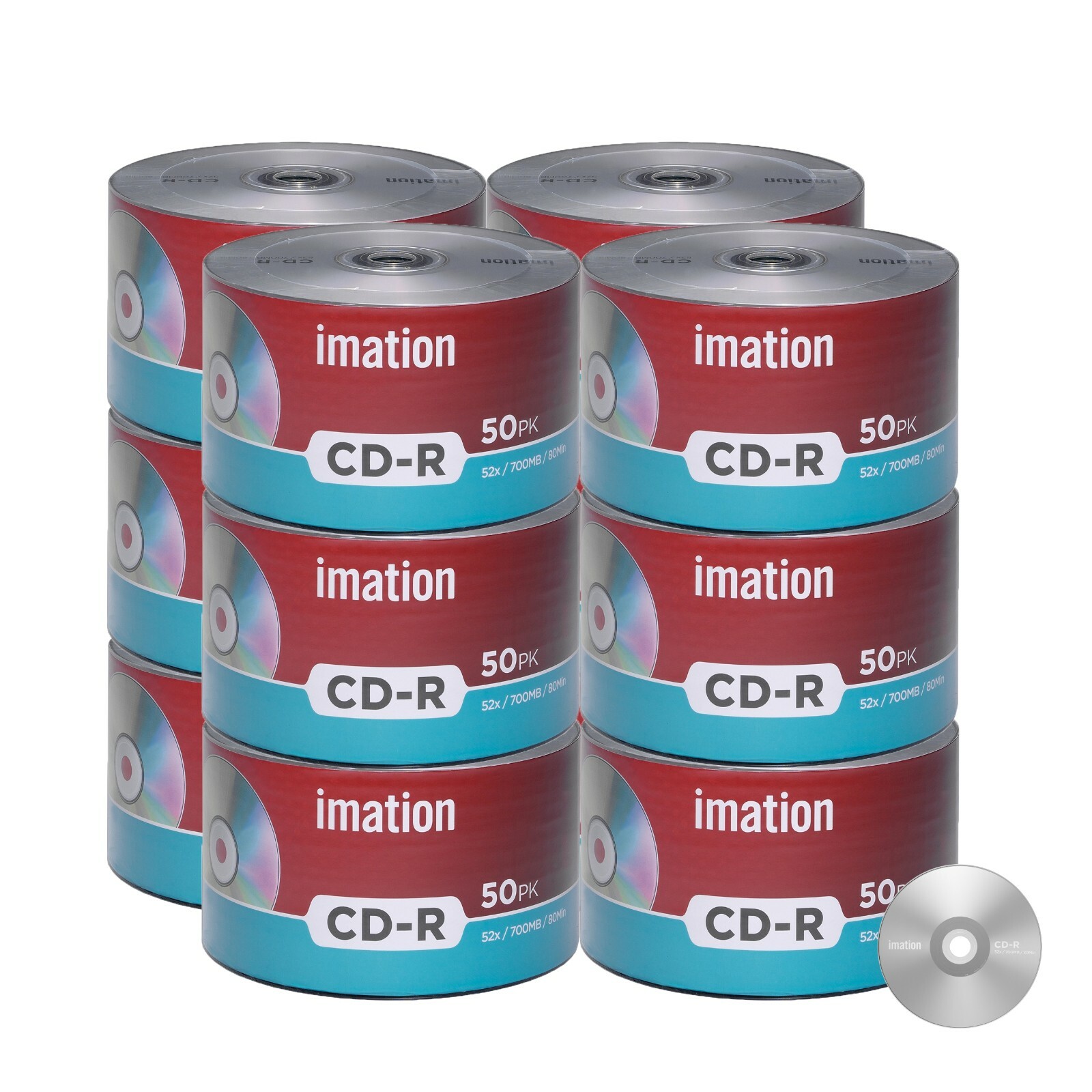 600 Pack Imation CD-R 52X 700MB/80Min Branded Logo Blank Media Recordable Disc