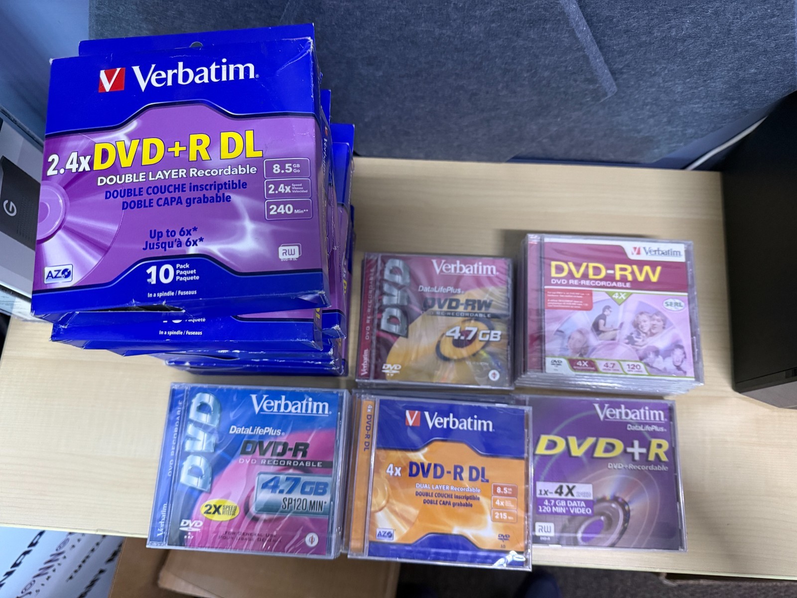 HUGE Lot of New Verbatim DVD-R, DVD-RW, DVD+R DL