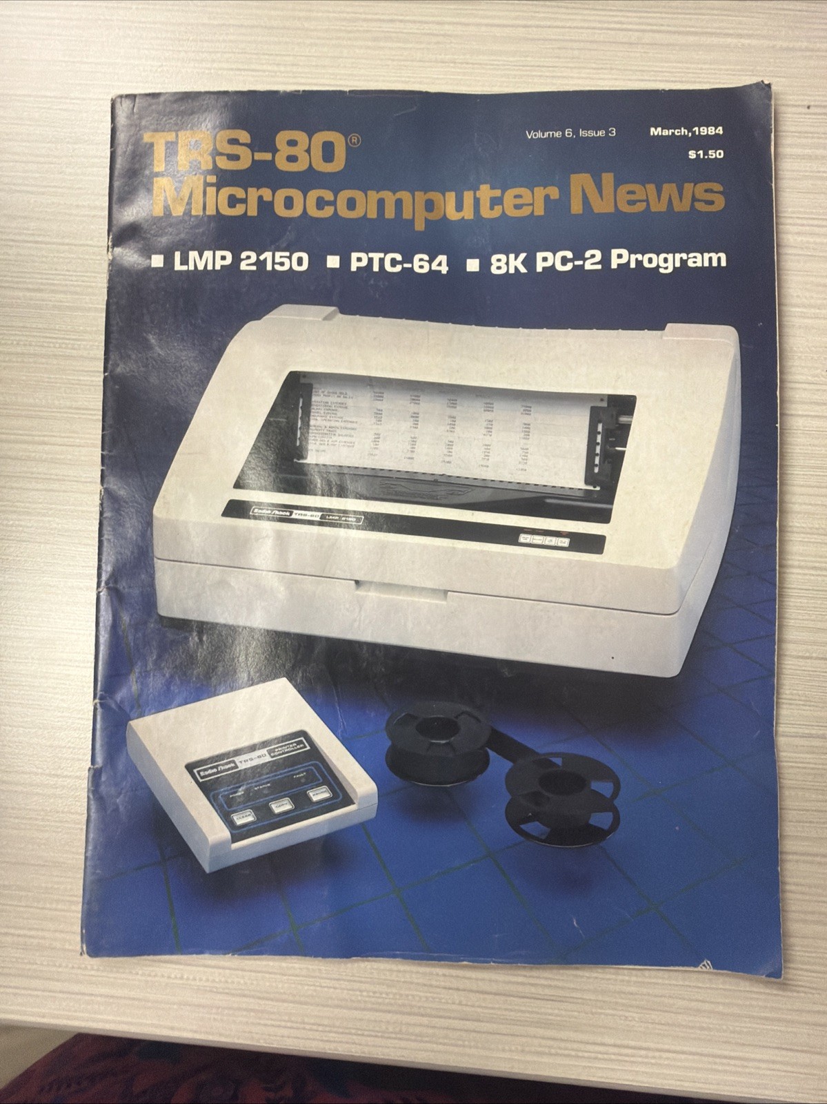 Vintage Mar 1984 TRS-80 Microcomputer News LMP 2150 PTC-64 8K PC-2 Program Scrip