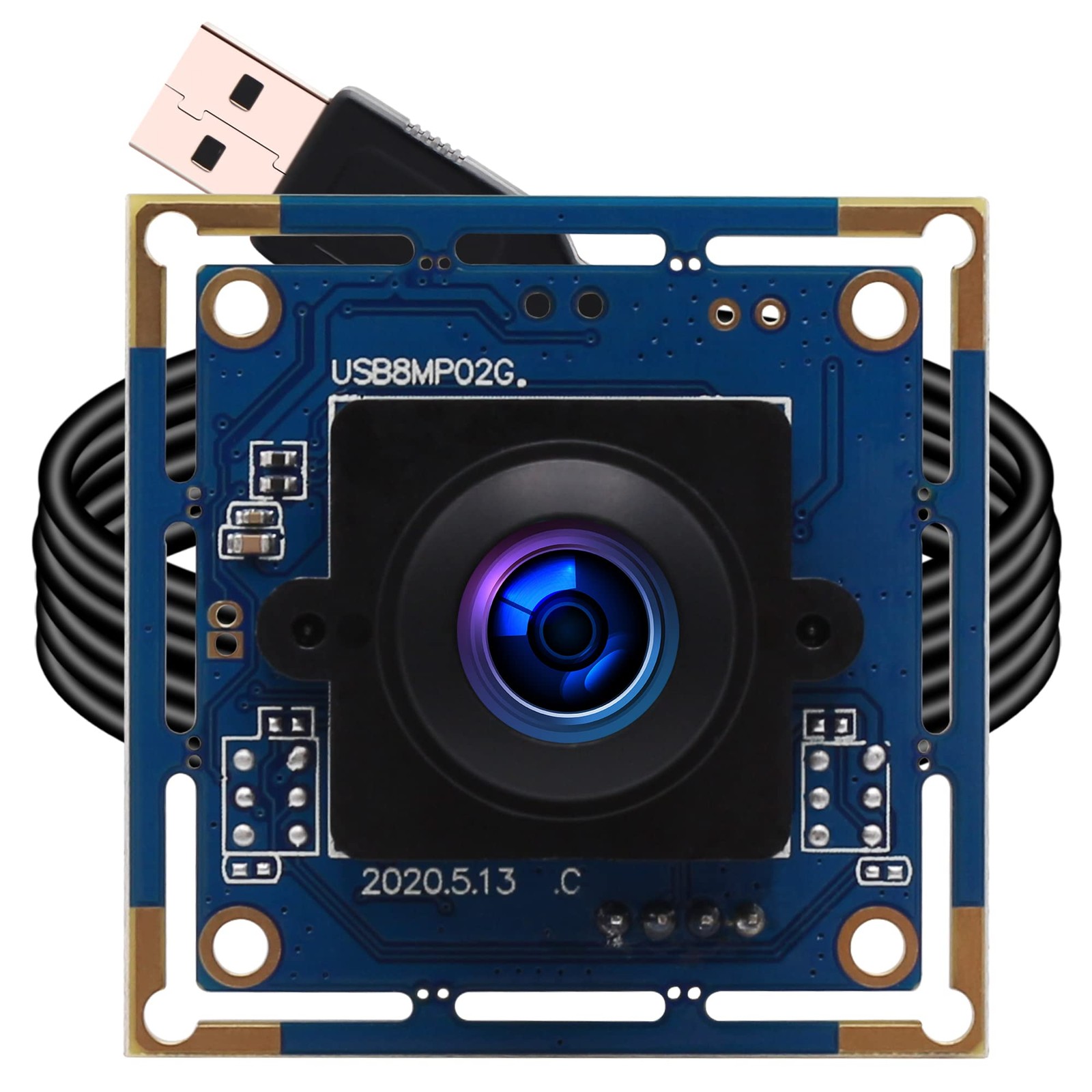 ELP 8mp USB Camera Wide Angle with 180degree 180 degree Fisheye lens, Black