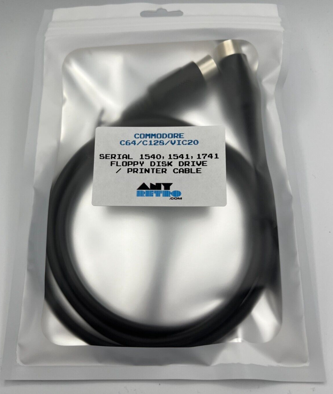 Commodore 64 Serial Cable 6PIN DIN 1541 1571 C64 128 C128 Disk Drive Printer USA