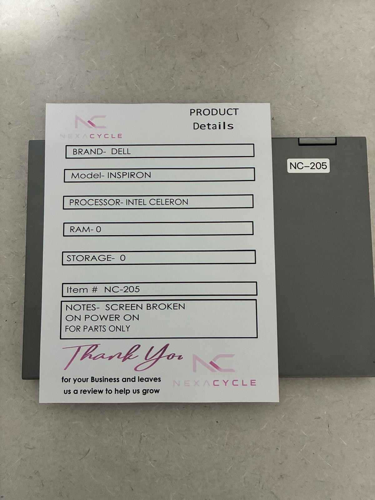 Dell Inspiron Intel Celeron Read Description