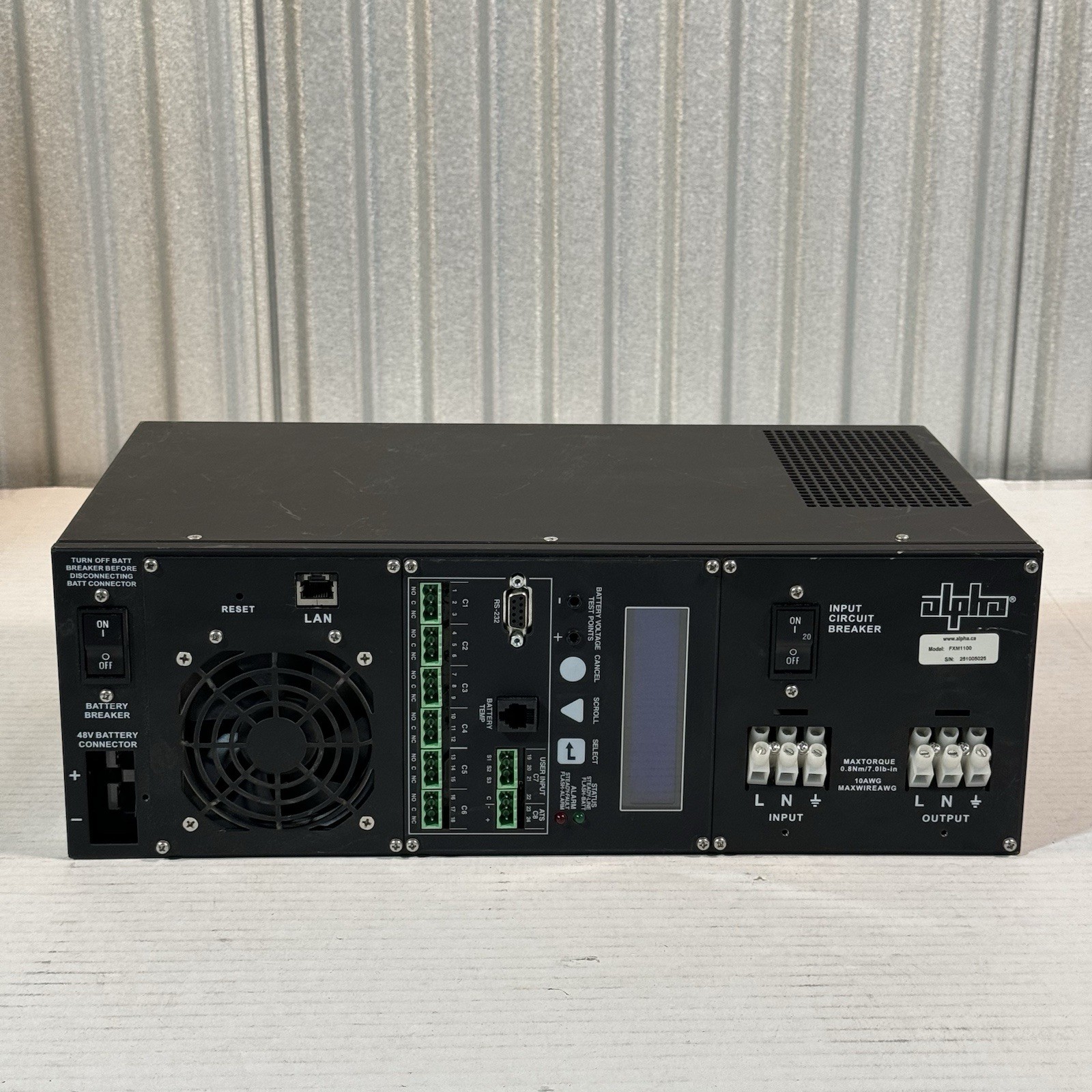 Alpha Technologies FXM-1100 FXM1100 Rugged UPS Module 48 VDC 120 VAC