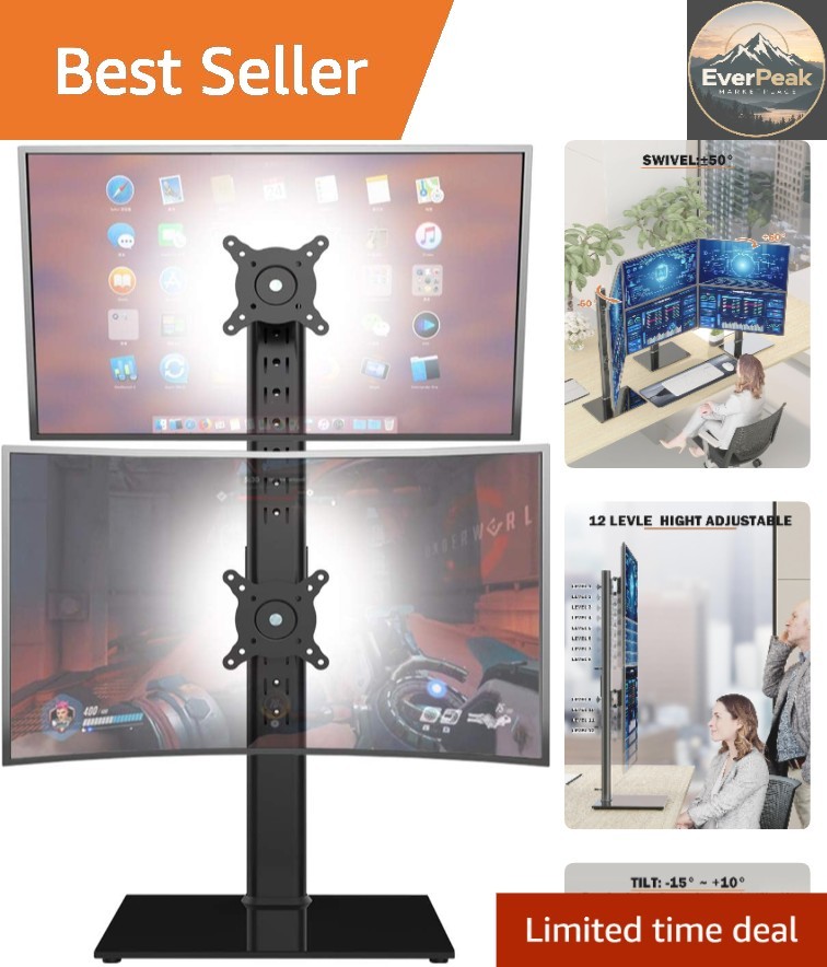 Elegant Dual Monitor Stand - Height Adjustable and Space-Saving for 13-34 Inch
