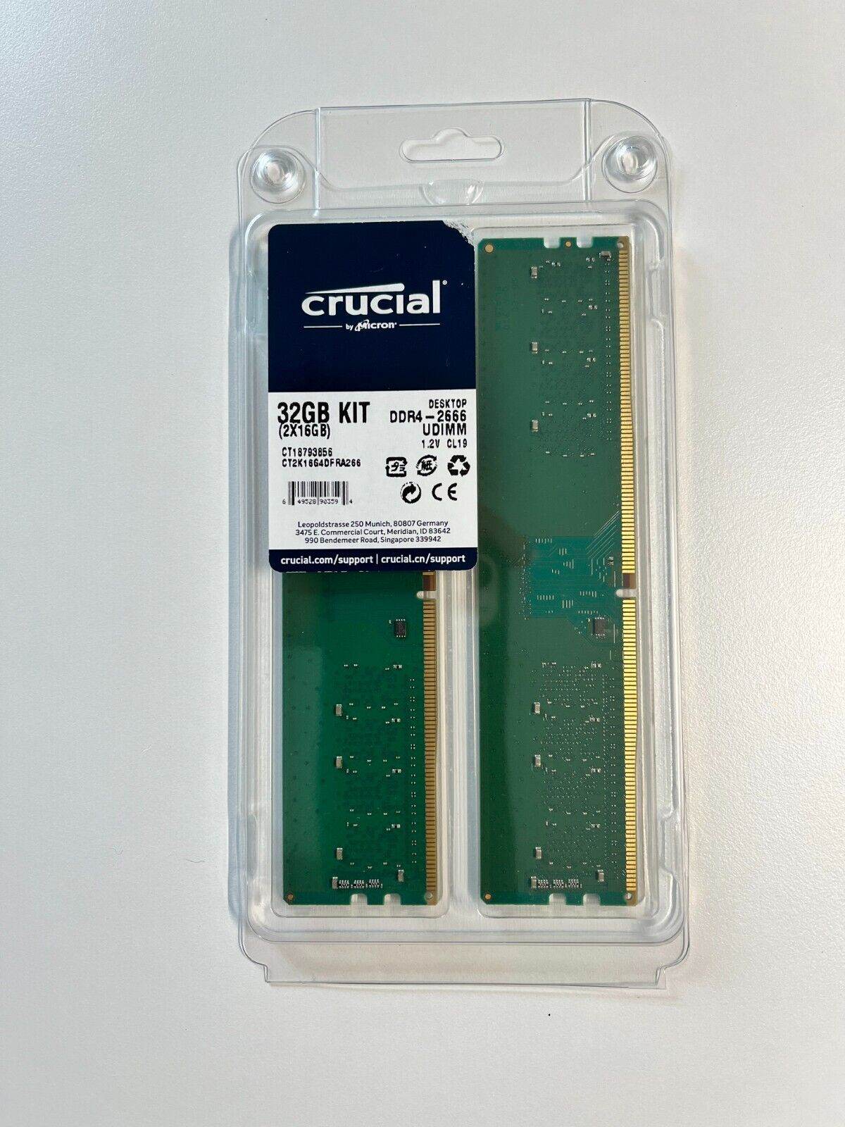 OEM Crucial CT16G4DFRA266.M8F 16GB DDR4-2666Mhz UDIMM (2X 1GB) Desktop RAM