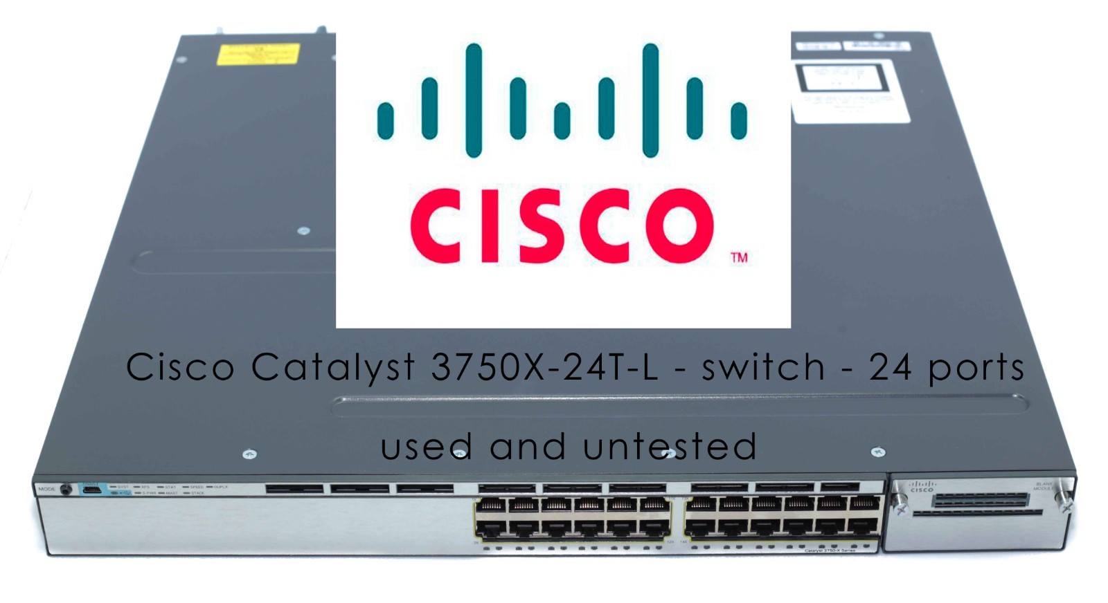 Pre-owned Untested Genuine Cisco Catalyst 3750X-24T-L - switch - 24 ports