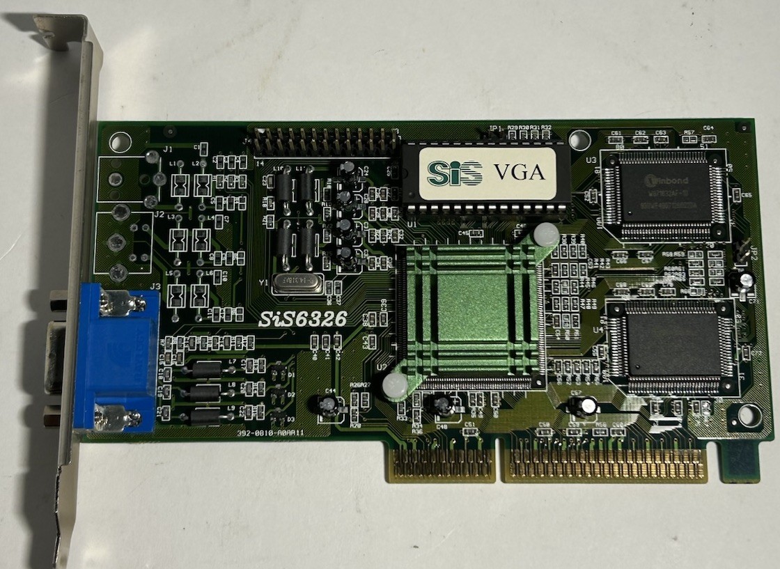 SiS 6326 8MB SGRAM AGP VGA Graphics Video Card VA-326 Vintage Retro PC