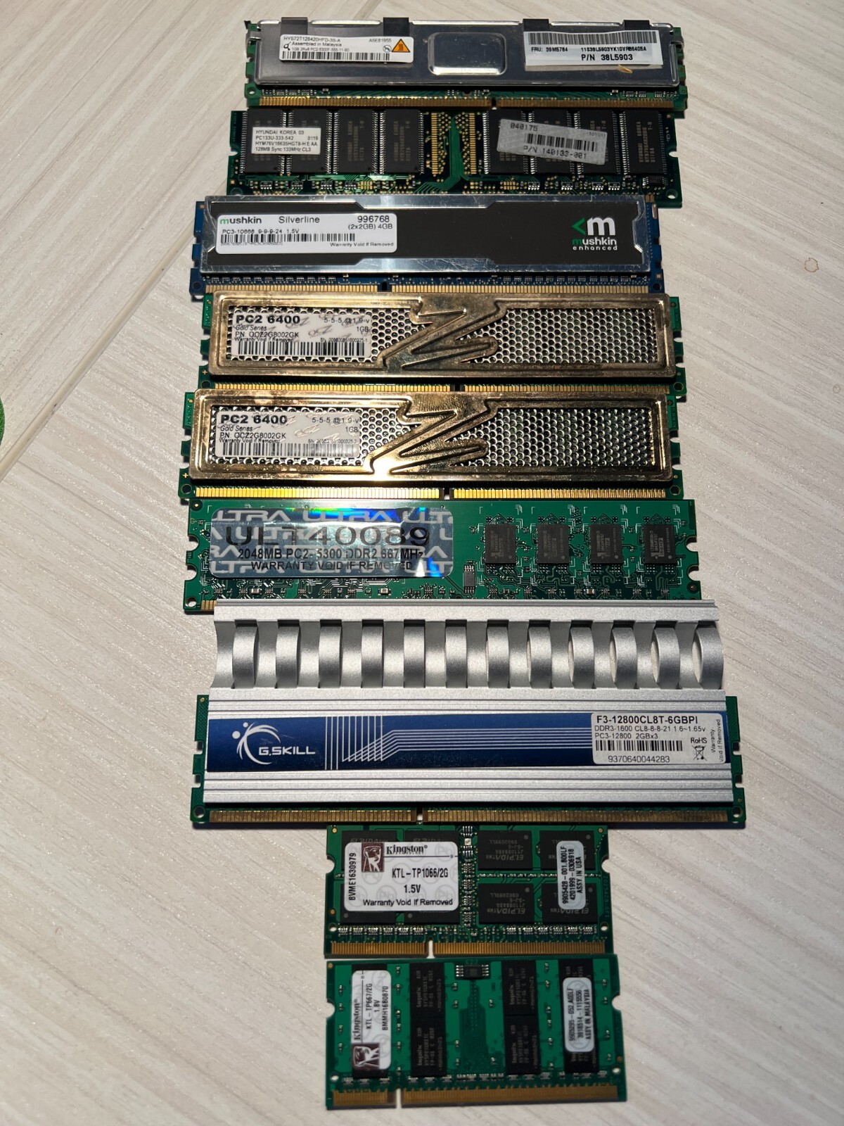 various desktop/ server/ memory