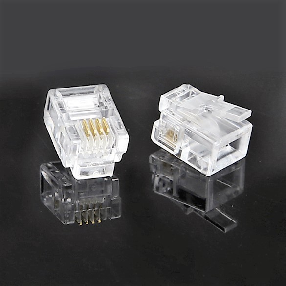 RJ12 6P4C Modular Plug Telephone ADSL Connector (50pcs - 100pcs)