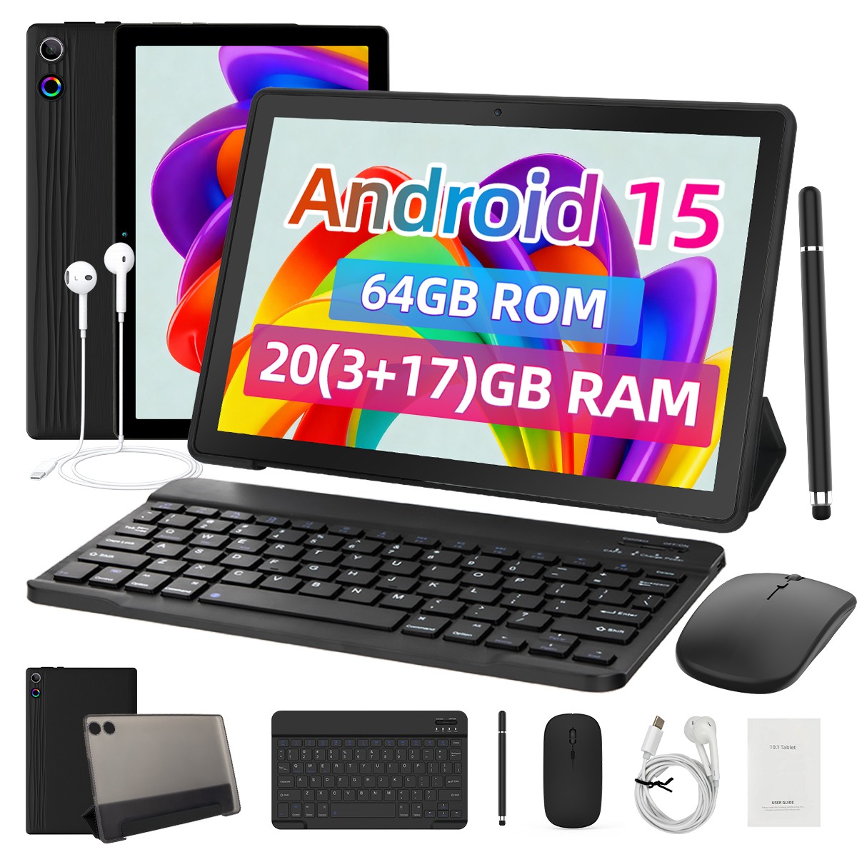 Tablet 10.1 inch Android 15 Tablet 20+64GB ROM Octa Core 1280×800 IPS WIFI HD