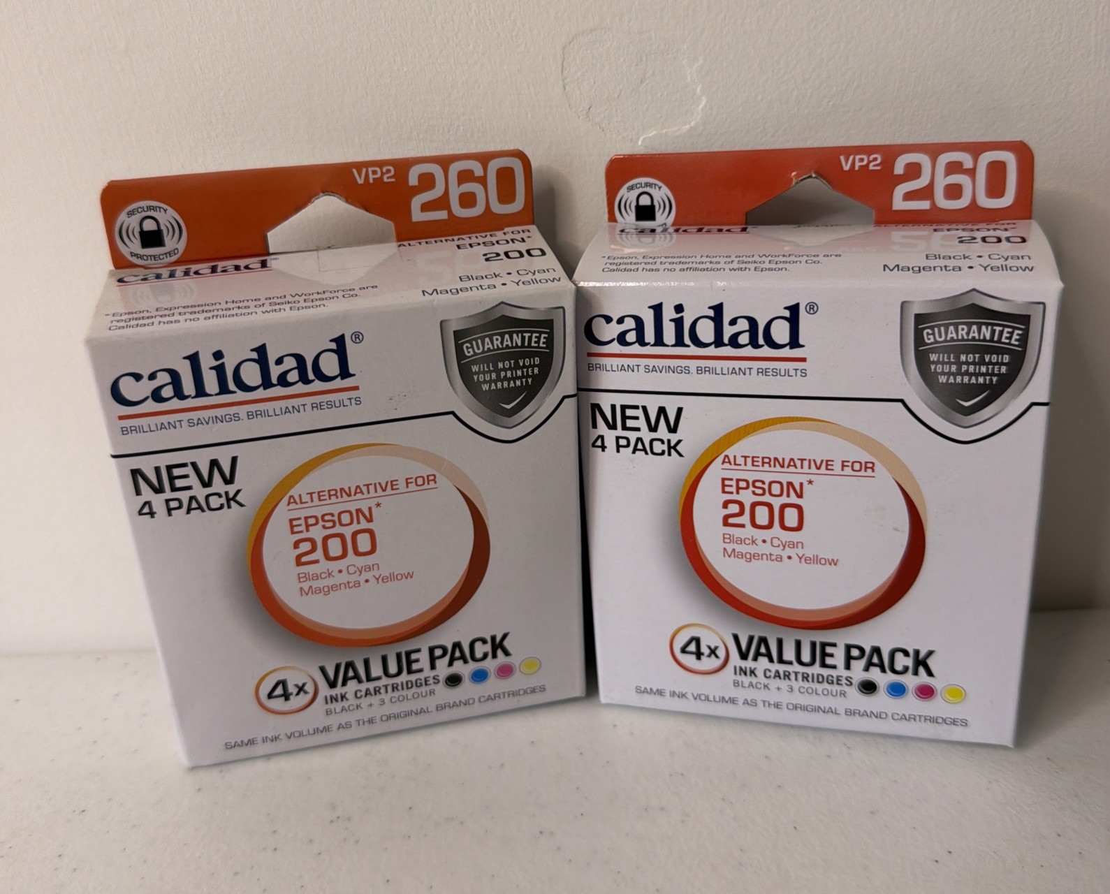 2 x Ink Cartridge Epson 200 Compatible Calidad VP2 260 Black & Colours