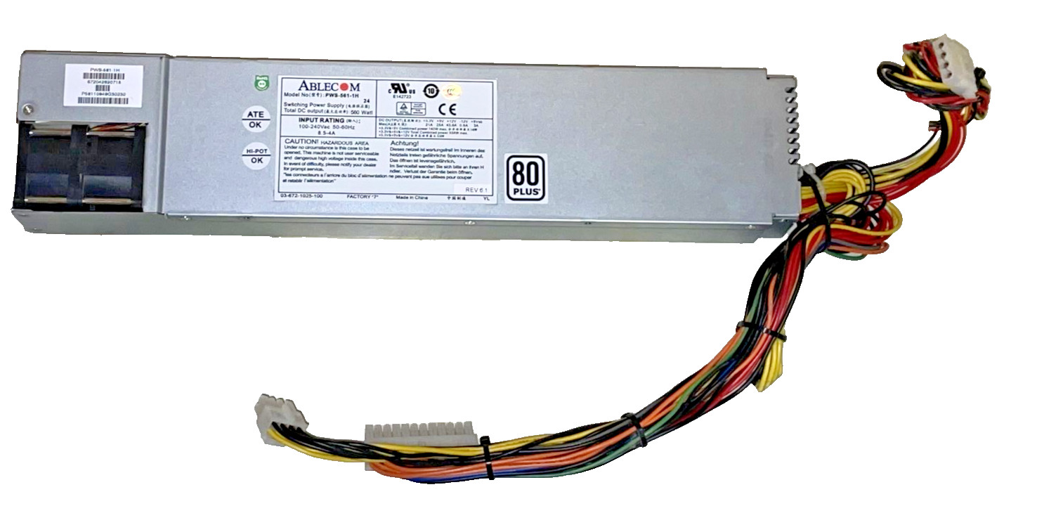 SuperMicro PWS-561-1H 20-Pin ATX 560W Power Supply