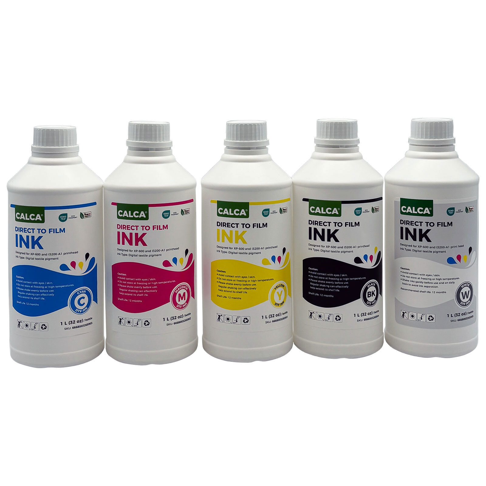 US-Stock 1L DTF Inks Direct to Film Ink - C M Y K W