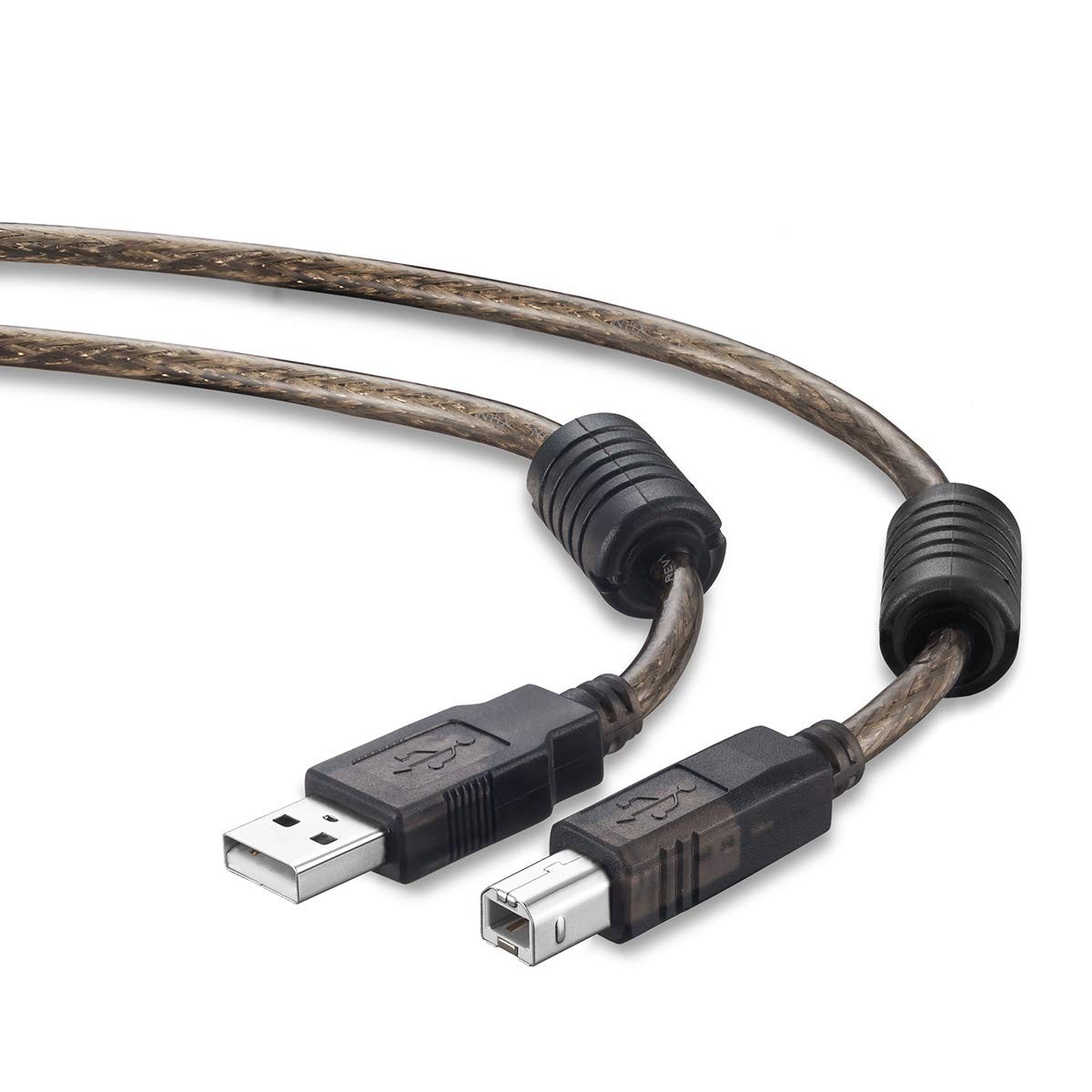 Tan QY Active USB 2.0 Printer Cable 50Ft - A-Male to B-Male High 50Ft/15M