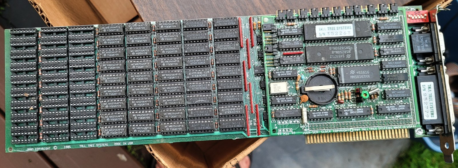 Vintage ISA JRAM RAM Card 1985 Tall Tree Systems & Rare Jser Clock Daughterboard