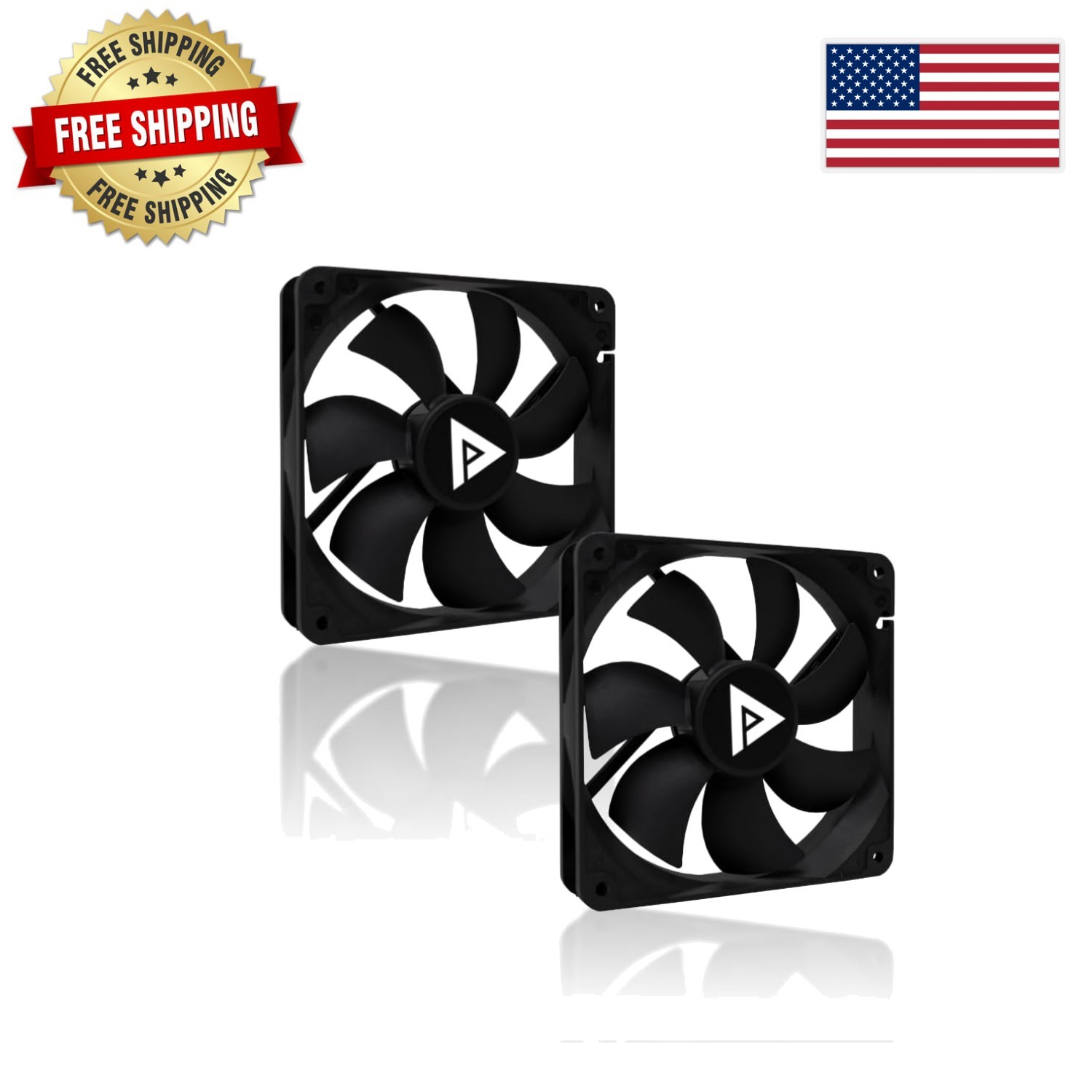 120mm Silent PC Case Fan 2-Pack - High Airflow 57.67 CFM & Low Noise 24.7 dBA