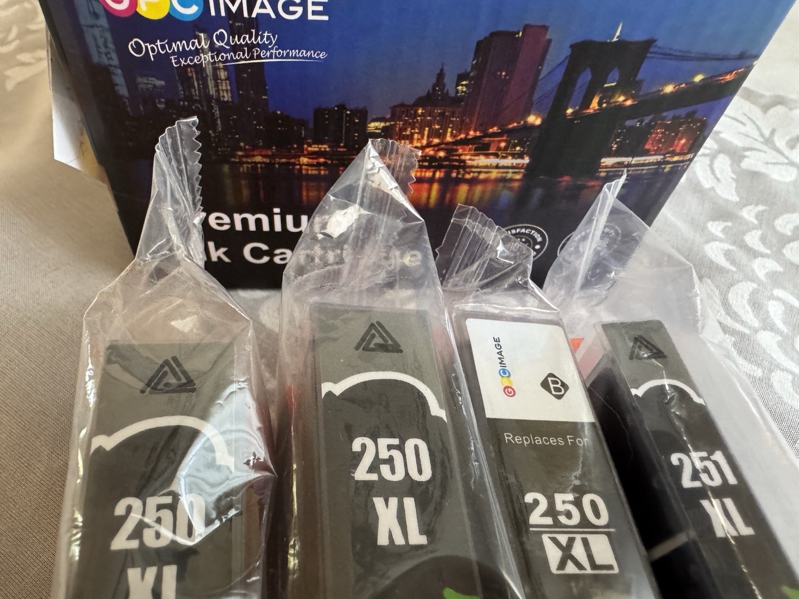 GPC Image Canon 251XL Black & 250XL PGBK Ink Cartridges Compatible Lot of 4