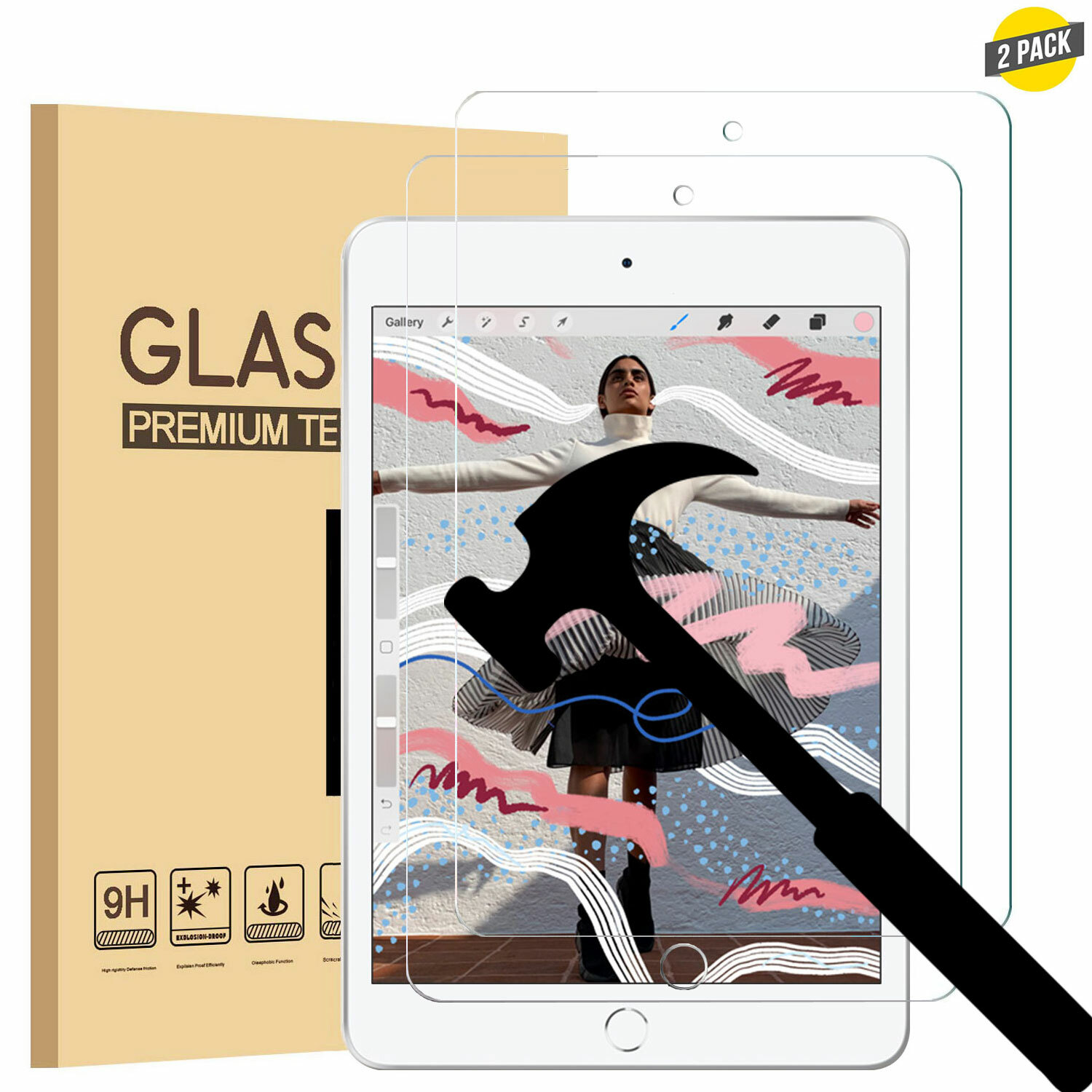2 Pack Tempered Glass Screen Protector For iPad Pro 12.9/Pro 11/13 iPad Air 2026