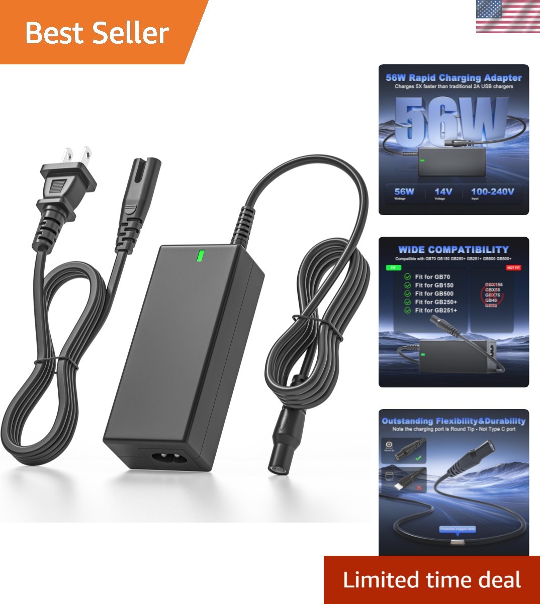 56W 14V Fast Charger Compatible with GB70 GB150 Charger Cord | Fit for GB250+...