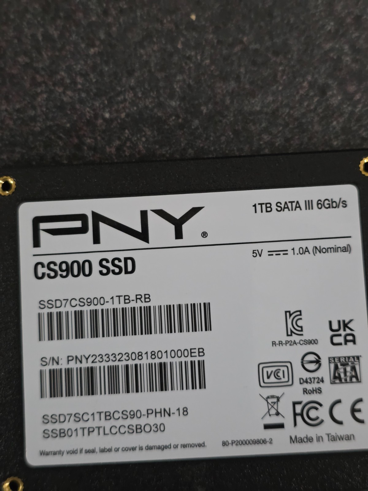 PNY CS900 1TB 2.5" Internal SSD (SSD7CS900-1TB-RB)