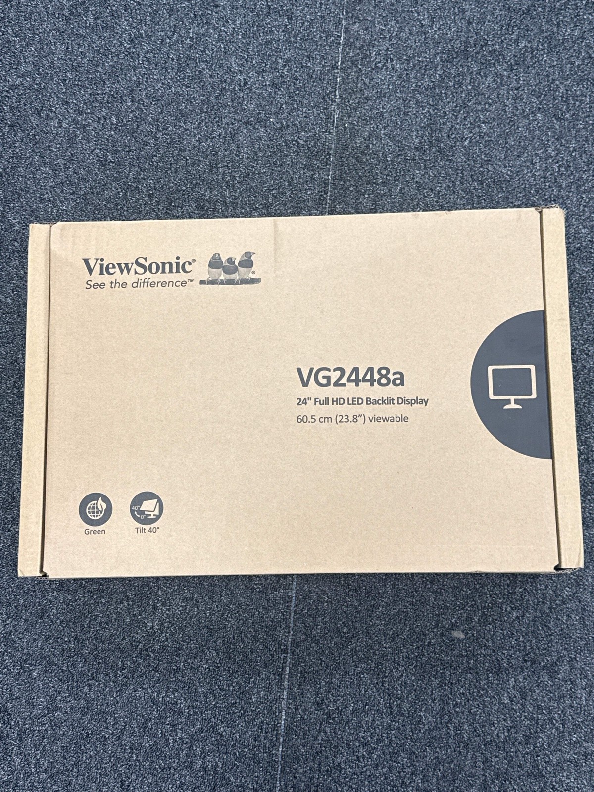 ViewSonic VG2448A 24" Full HD 1920x1080 LED Monitor 100Hz Black - Open Box