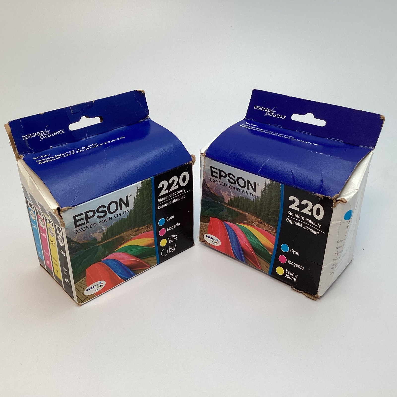 7 Total Epson 220 Standard Ink Cartridges T220120-BCS T220520 - 2026 & 2027 OEM