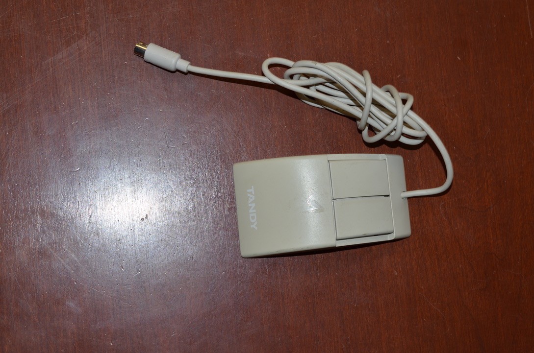 vintage Tandy computer mouse ps/2 model 25-1042 roller ball two button