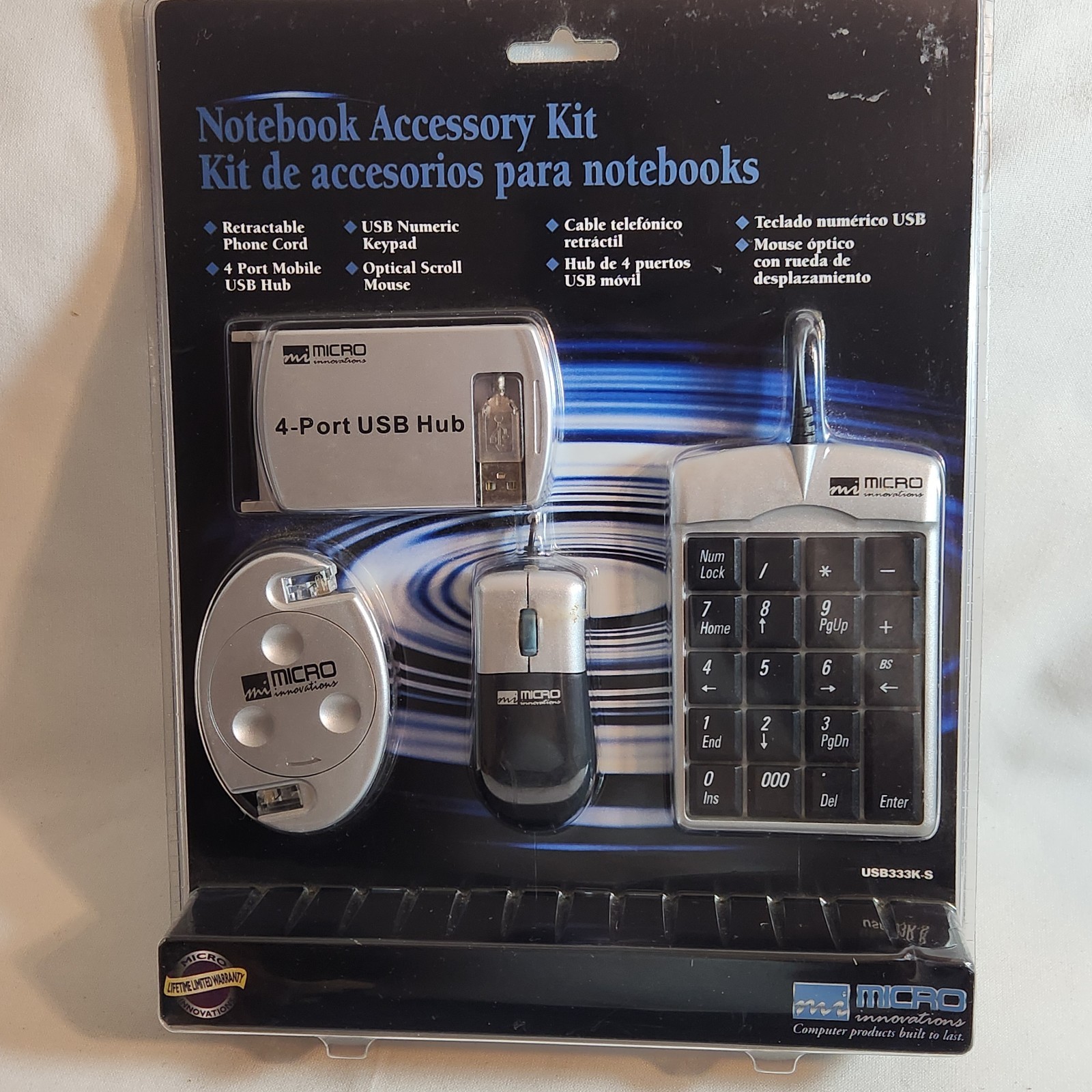 Micro Innovations USB333K-S Notebook Accessory Kit Sealed Laptop Travel Bundle
