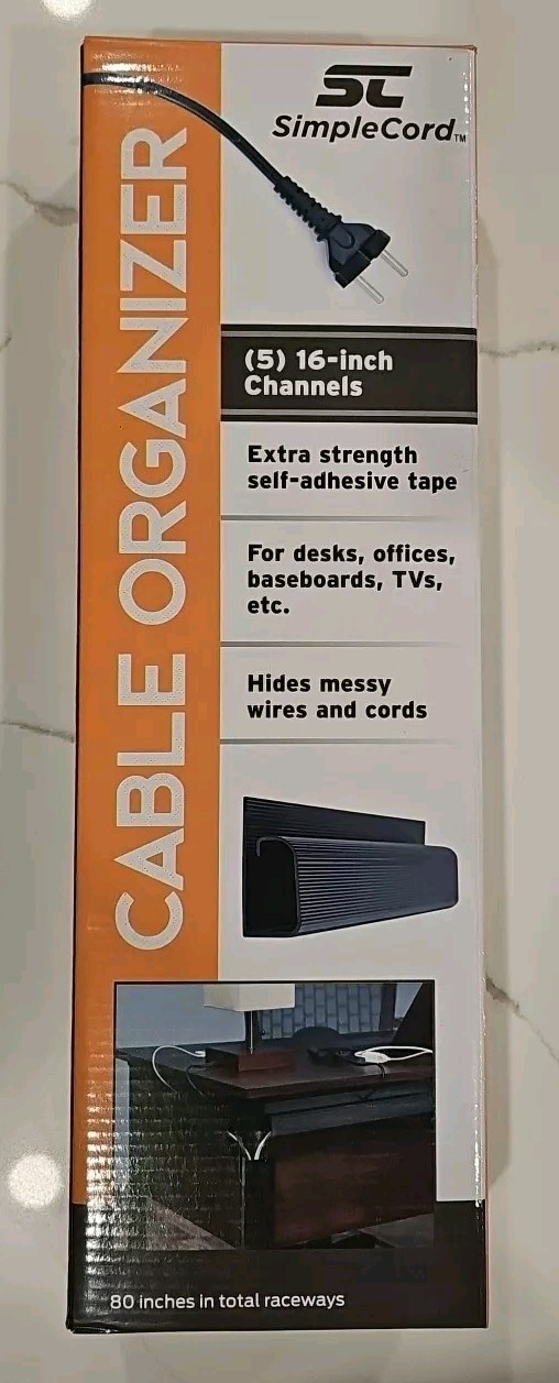 J Channel Desk Cable Organizer by SimpleCord - 5 Black