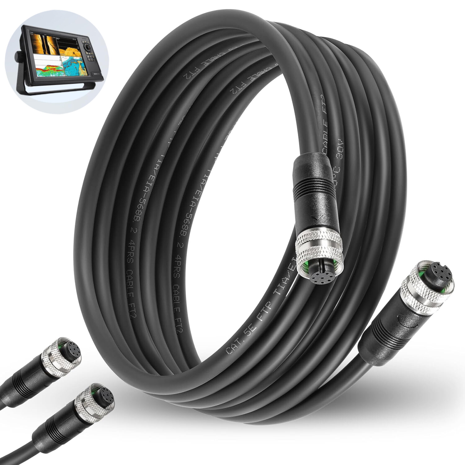 720073-5 15 Foot Boat Ethernet Cable AS EC 15E 15ft for Helix 15 12 10 9 8 7