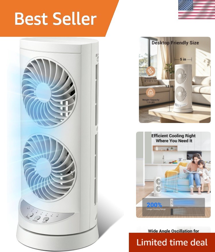 Versatile Mini Tower Fan - Perfect for Bedroom & Office with Adjustable Airflow