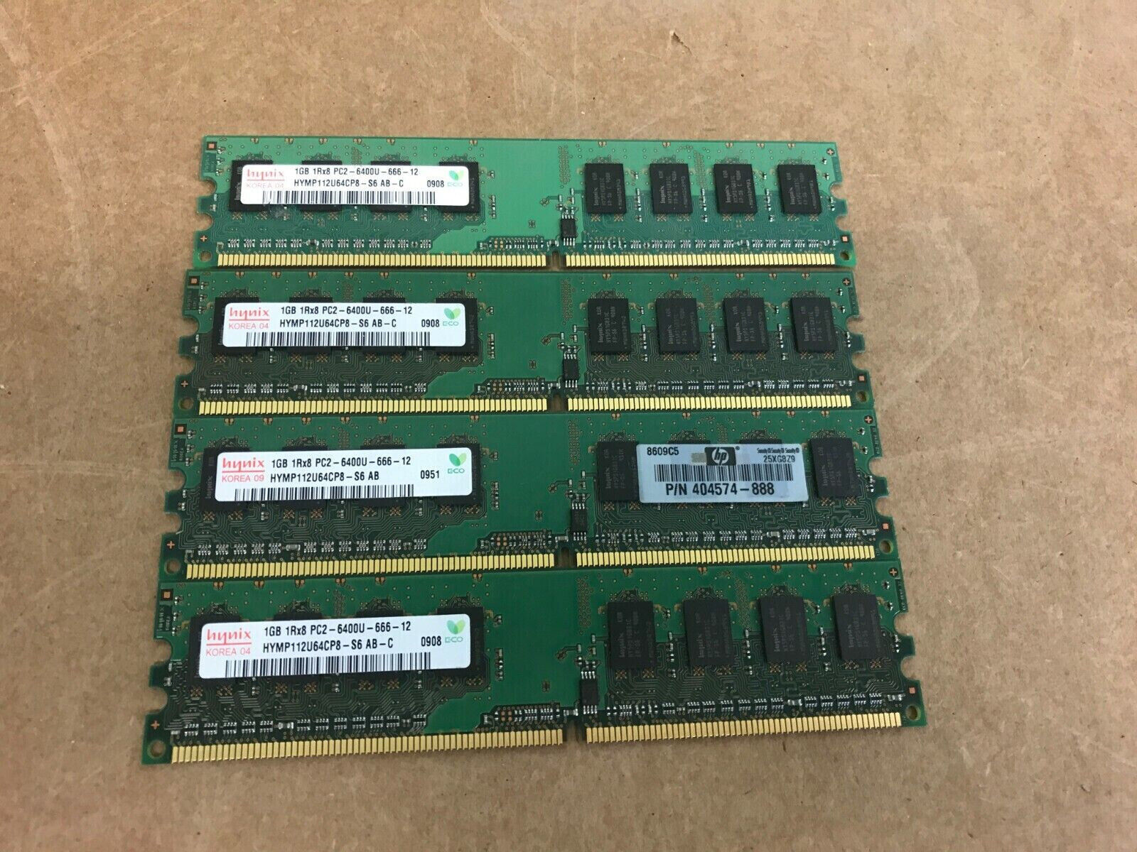 4GB (4X1GB)Memory, PC2-6400U 800MHZ for  Dell Optiplex GX620, 740, 745, 755 960