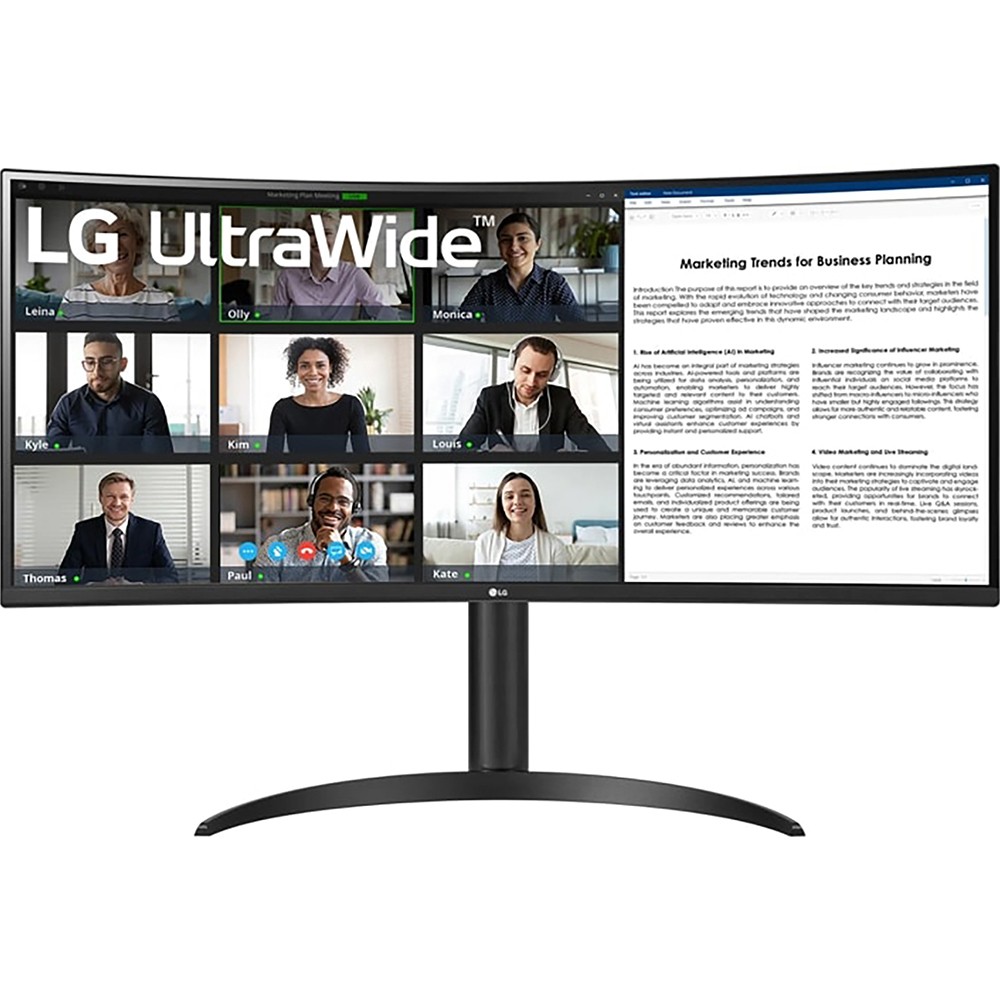 LG 34-Inch Curved UltraWide WQHD HDR10 100Hz Monitor - 34WR55QK-B - Open Box