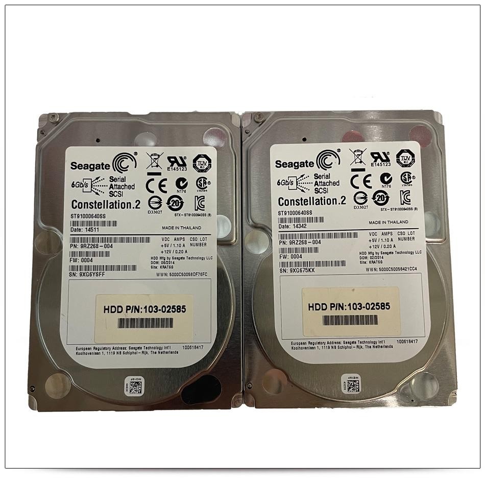 Qty 2 Seagate Constellation ST91000640SS 9RZ268-004 1TB 7.2K 2.5” 6GB/s SAS HDD