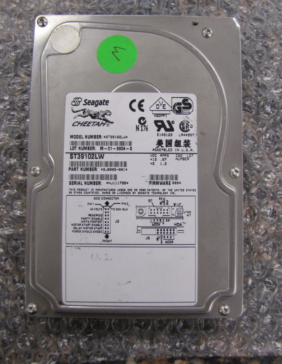 Seagate Cheetah ST39102LW 9.1GB 3.5" SCSI Hard Drive -TESTED WIPED & WORKS -NK16