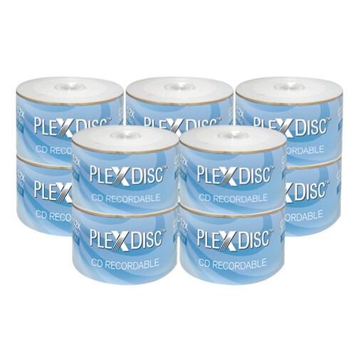 500 PC PlexDisc 52X 700 MB 80 MIN CD-R Logo Top Blank Disc Media 631-800