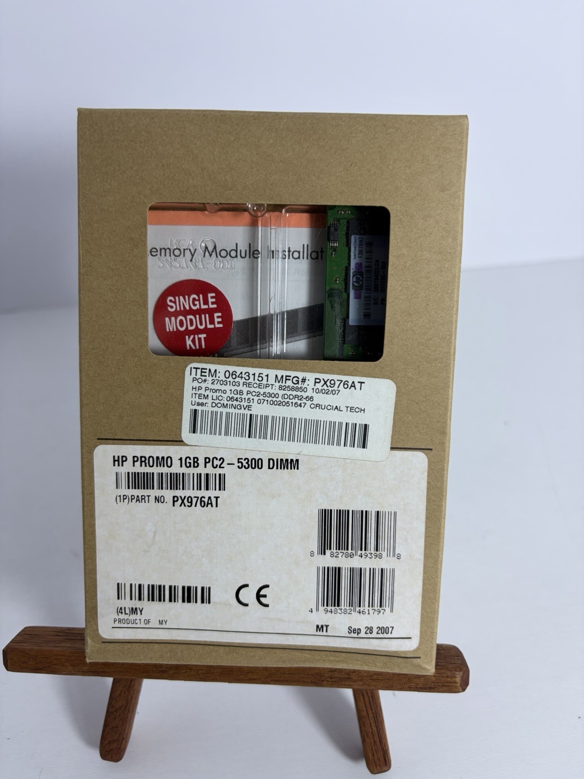 HP 1GB PC2-5300 DDR2-667 Desktop RAM Memory DIMM (PX976AT) - New 