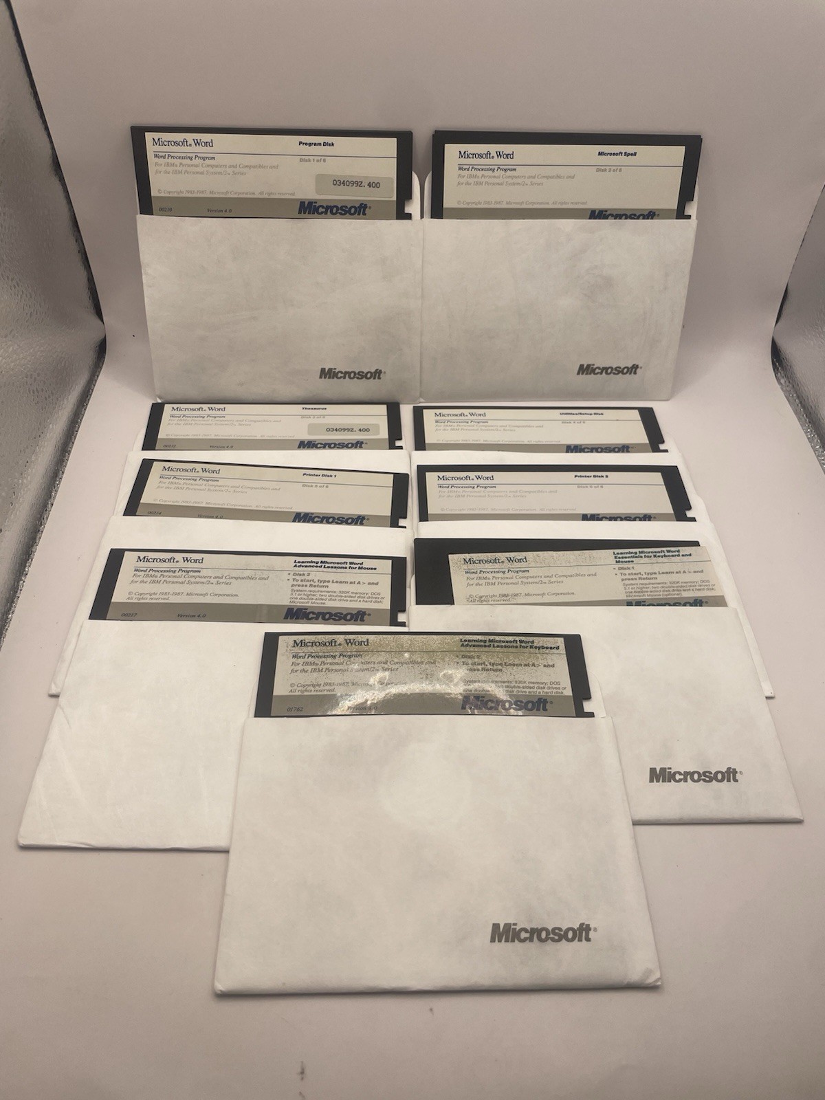 1987 Microsoft Word 5.25 Floppy Disk Program 9 Discs Vintage Computing 1980s IBM