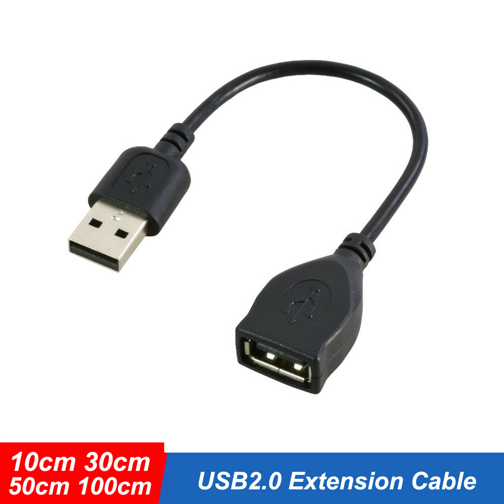 USB2.0 Extension Cable A Male to A Female Data Charger Lead 10cm 30cm 50cm 100cm