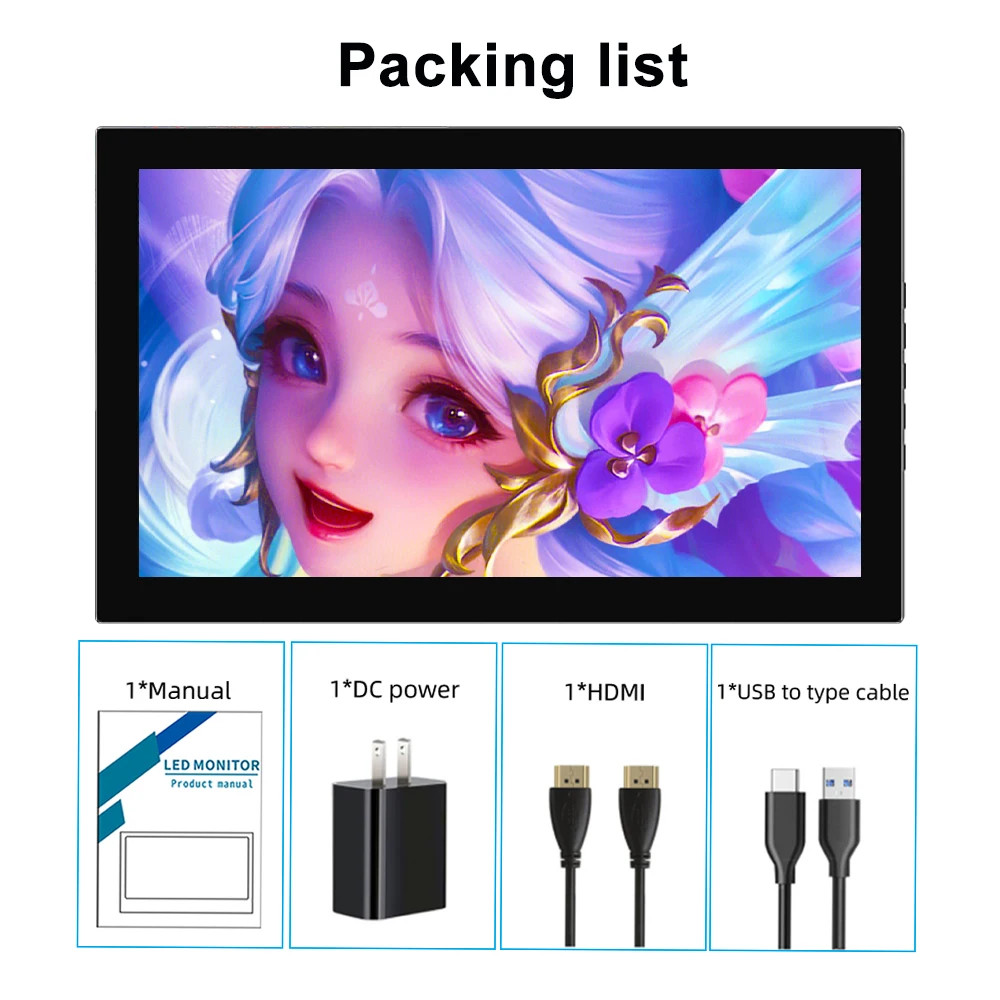 Small 7inch Touchscreen HDMI Monitor Portable Computer PC Second Gaming Screen