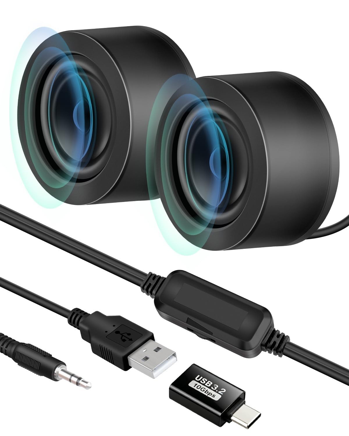 Mini Computer Speaker,Small Computer Speaker, 3.5mm Mini Speaker, 3.5mm TRS A...