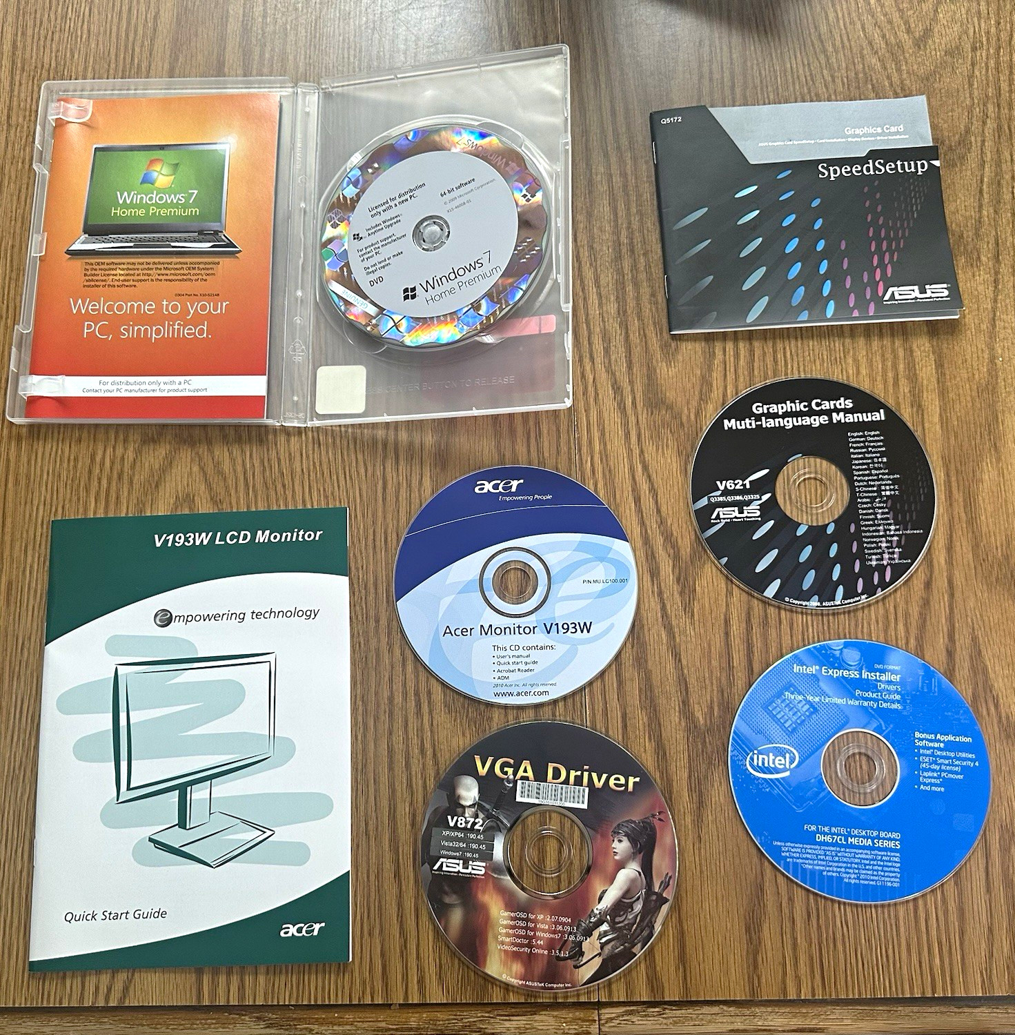 Vintage PC Software & Driver Discs Bundle. Windows 7, ASUS, Acer, Intel UNTESTED
