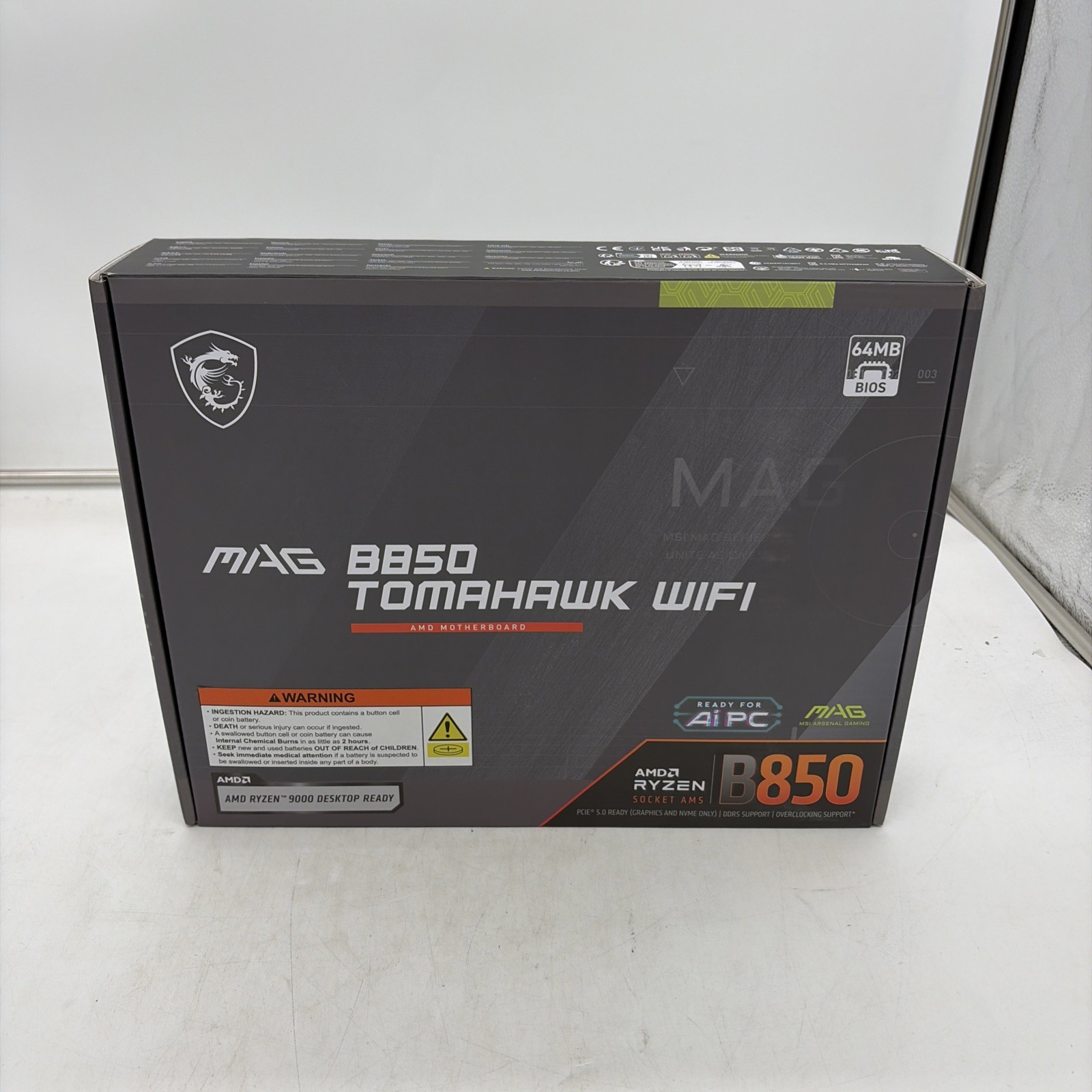 MSI MAG B850 TOMAHAWK WIFI AMD B850 Socket AM5 ATX Motherboard